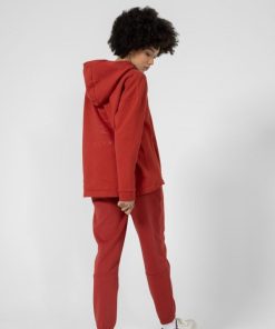 Kobieta OUTHORN Bluzy Oversize | Bluza Oversize Z Kapturem Damska - Czerwona