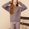 Kobieta OUTHORN | Sweter Oversize Damski - Fioletowy