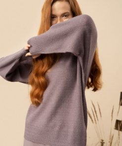 Kobieta OUTHORN | Sweter Oversize Damski - Fioletowy