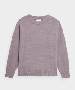 Kobieta OUTHORN | Sweter Oversize Damski - Fioletowy