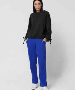 Kobieta OUTHORN Bluzy Bez Kaptura | Bluza Oversize Bez Kaptura Damska - Czarna