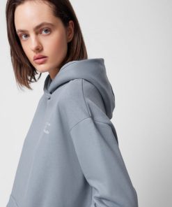 Kobieta OUTHORN | Bluza Oversize Z Kapturem Damska - Niebieska