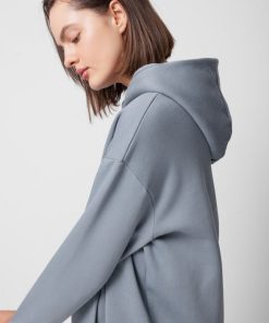 Kobieta OUTHORN | Bluza Oversize Z Kapturem Damska - Niebieska