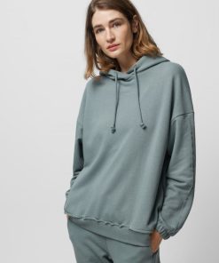 Kobieta OUTHORN Bluzy Oversize | Bluza Oversize Z Kapturem Damska - Morska