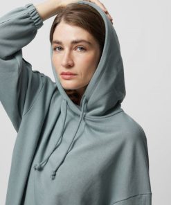 Kobieta OUTHORN Bluzy Oversize | Bluza Oversize Z Kapturem Damska - Morska