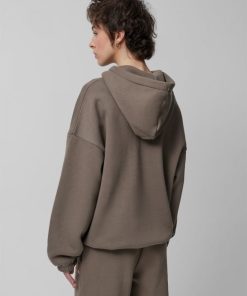 Kobieta OUTHORN Bluzy Oversize | Bluza Oversize Z Kapturem Damska - Khaki