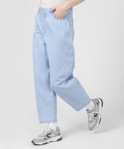 Kobieta OUTHORN Spodnie Casual | Jeansy Balloon Damskie - Niebieskie