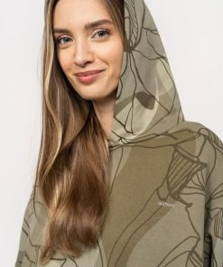 Kobieta OUTHORN Bluzy Z Kapturem | Bluza Oversize Z Kapturem Damska - Oliwkowa/Khaki