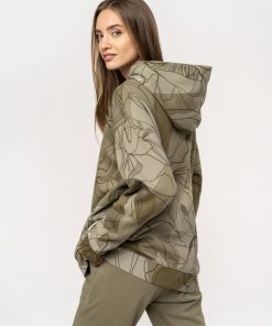 Kobieta OUTHORN Bluzy Z Kapturem | Bluza Oversize Z Kapturem Damska - Oliwkowa/Khaki