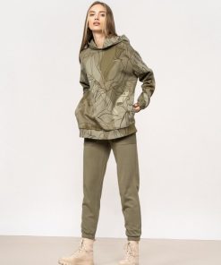 Kobieta OUTHORN Bluzy Z Kapturem | Bluza Oversize Z Kapturem Damska - Oliwkowa/Khaki