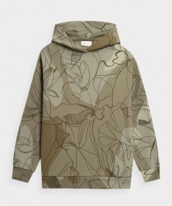 Kobieta OUTHORN Bluzy Z Kapturem | Bluza Oversize Z Kapturem Damska - Oliwkowa/Khaki