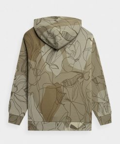 Kobieta OUTHORN Bluzy Z Kapturem | Bluza Oversize Z Kapturem Damska - Oliwkowa/Khaki