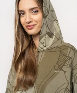 Kobieta OUTHORN Bluzy Oversize | Bluza Oversize Z Kapturem Damska - Oliwkowa/Khaki