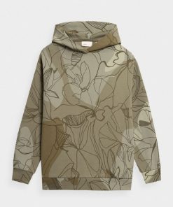 Kobieta OUTHORN Bluzy Oversize | Bluza Oversize Z Kapturem Damska - Oliwkowa/Khaki