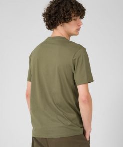 Mezczyzna OUTHORN Z Krotkim Rekawem | T-Shirt Gladki Meski - Oliwkowy/Khaki