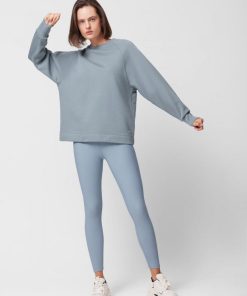 Kobieta OUTHORN Bluzy Bez Kaptura | Bluza Oversize Bez Kaptura Damska - Niebieska