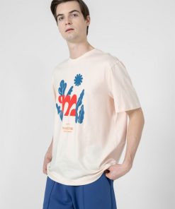 Kobieta OUTHORN Koszulki Oversize | T-Shirt Oversize Z Nadrukiem Meski - Kremowy