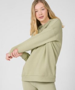 Kobieta OUTHORN Bluzy Oversize | Bluza Oversize Z Kapturem Damska - Zielona